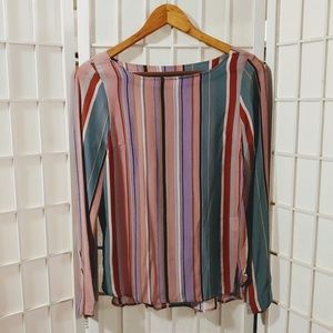 Striped long sleeve blouse